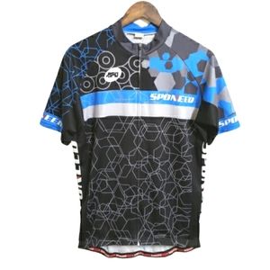 Sponeed Cycling Jersey Shirt Full Zip Front Rear Pockets Men's Size Large